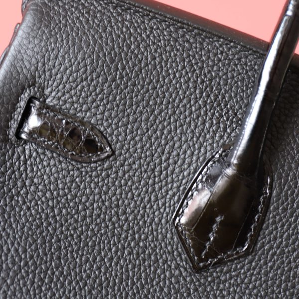 BK25 Touch Noir Shiny Niloticus And Togo Leather Rose Gold Hardware - BK