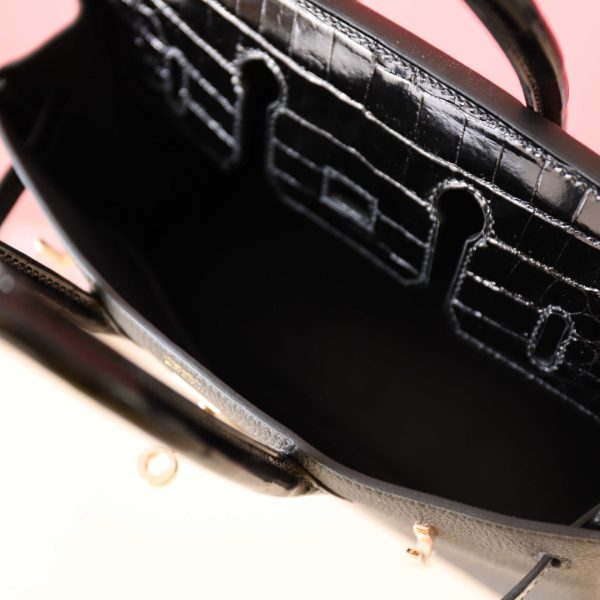 BK25 Touch Noir Shiny Niloticus And Togo Leather Rose Gold Hardware - BK