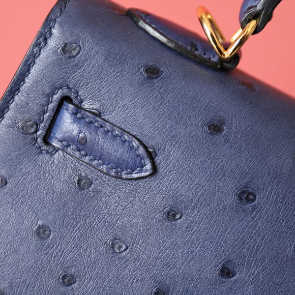 Kelly 25 Malta Blue Ostrich GHW