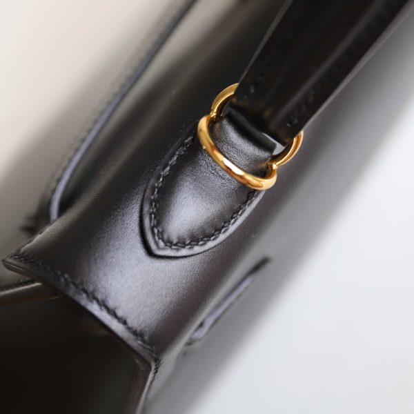 Kelly 25 Noir Box Leather GHW