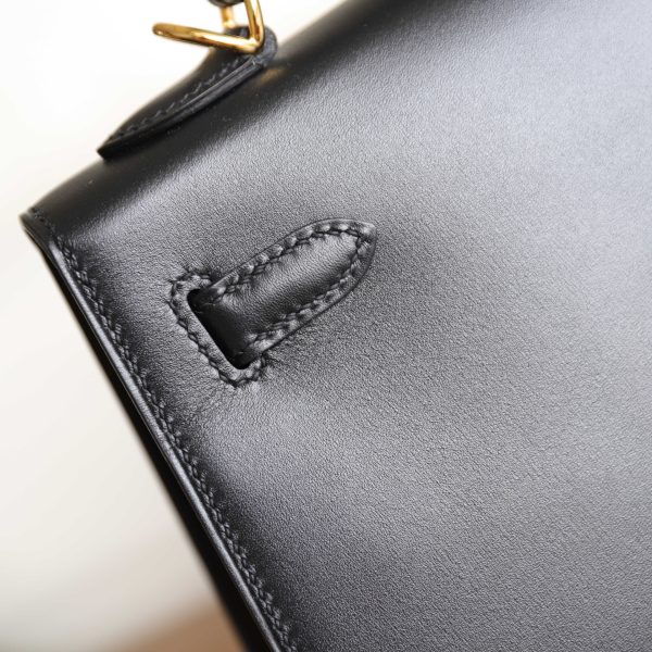 Kelly 25 Noir Box Leather GHW