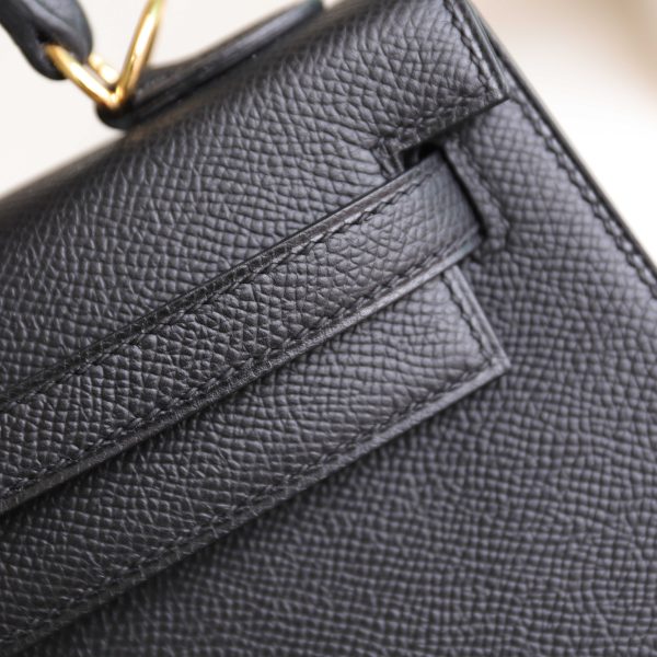 Kelly 25 Noir Epsom GHW