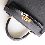 Kelly 25 Noir Epsom GHW