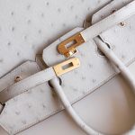 BK25 Pearl Grey Ostrich GHW - BK