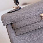 Kelly 25 Gris Asphalt Togo Rose Gold Hardware