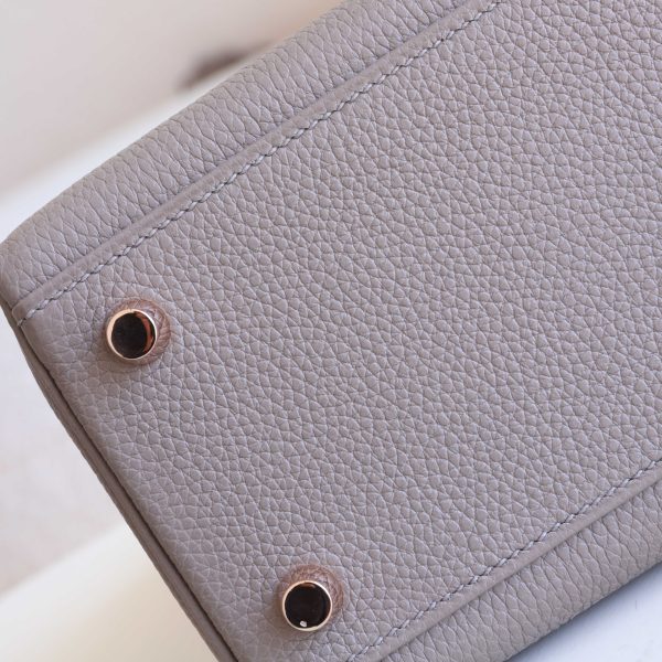 Kelly 25 Gris Asphalt Togo Rose Gold Hardware