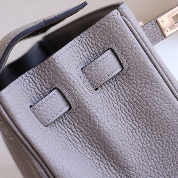 Kelly 25 Gris Asphalt Togo Rose Gold Hardware