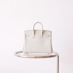 BK25 Pearl Grey Ostrich GHW - BK