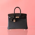 BK25 Touch Noir Shiny Niloticus And Togo Leather Rose Gold Hardware - BK