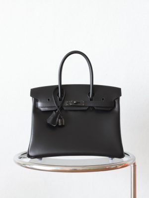 BK30 Noir Box Leather Black Hardware - BK