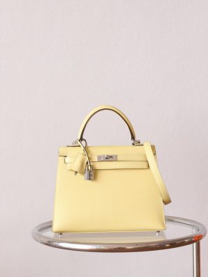 Kelly 25 Jaune Poussin Epsom PHW
