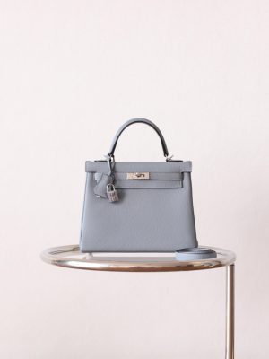 Kelly 25 Blue Lin Togo PHW