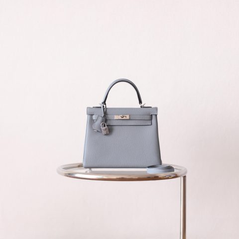 Kelly 25 Blue Lin Togo PHW