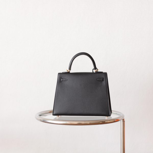 Kelly 25 Noir Epsom GHW