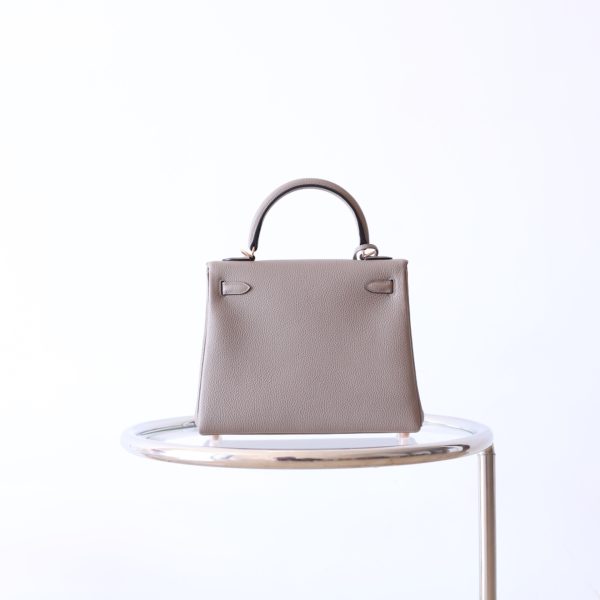 Kelly 25 Gris Asphalt Togo Rose Gold Hardware
