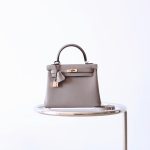 Kelly 25 Gris Asphalt Togo Rose Gold Hardware