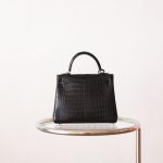 Kelly 25 Noir Matte Alligator PHW