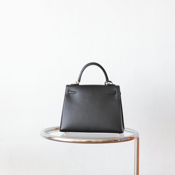 Kelly 25 Noir Box Leather GHW