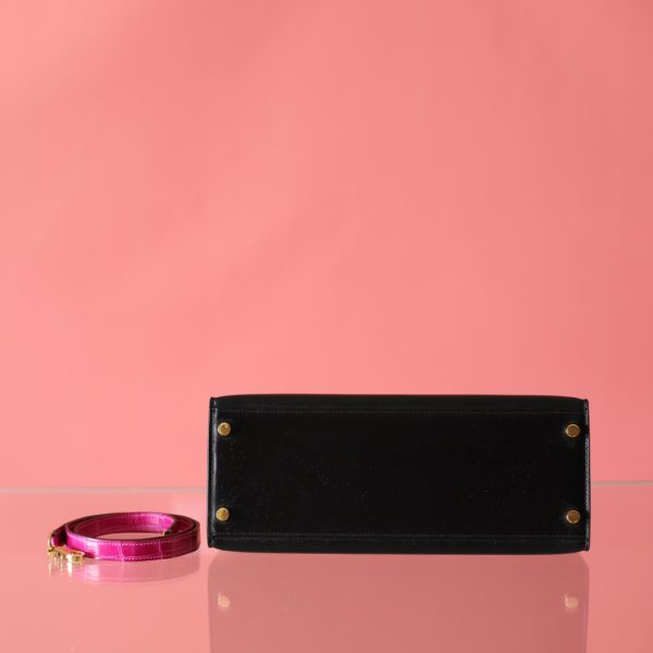Kelly 28 Black Box Leather And  Rose Sheherazade Niloticus GHW