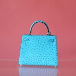 Kelly 25 Crystal Blue Ostrich GHW