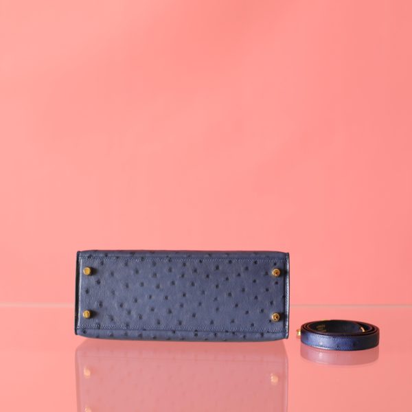 Kelly 25 Malta Blue Ostrich GHW
