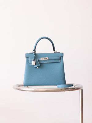 Kelly 25 New Blue Jean Togo PHW