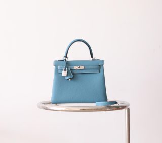 Kelly 25 New Blue Jean Togo PHW