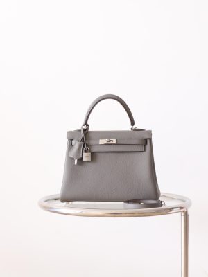 Kelly 25 Gris Meyer Togo PHW