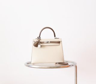 Kelly 25 Craie And Gold Etoupe PHW